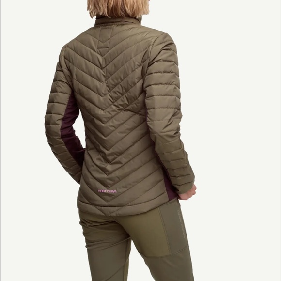 NWT Kari Traa Eva Down Jacket. Tweed. Olive Green and Plum. Size XS. - Picture 2 of 16